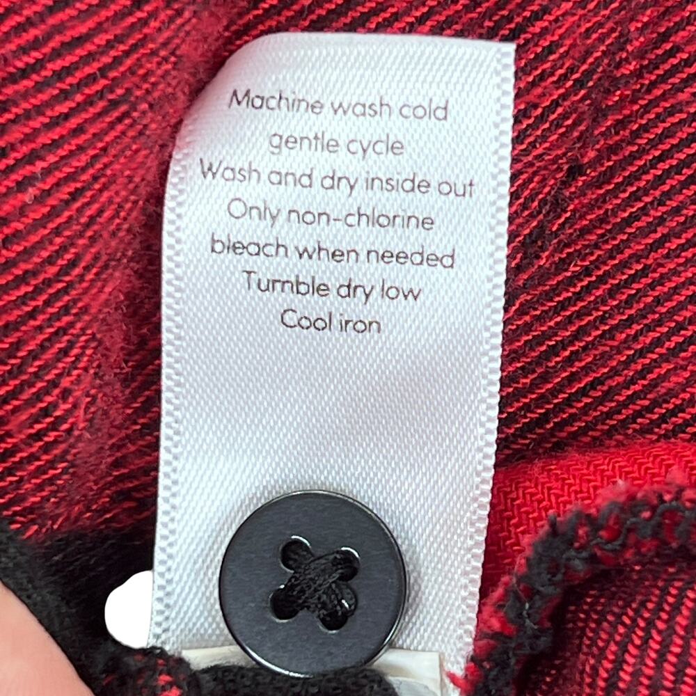Athleta Heat Gen 2.0 Button Down Flannel Top Long Sleeve Buffalo Plaid Red XS - Picture 10 of 11